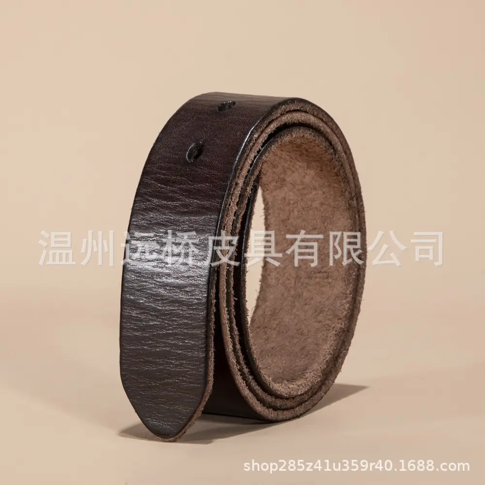 Men's Black Cowhide Belt with Pin Buckle Wide Strap - Image 28