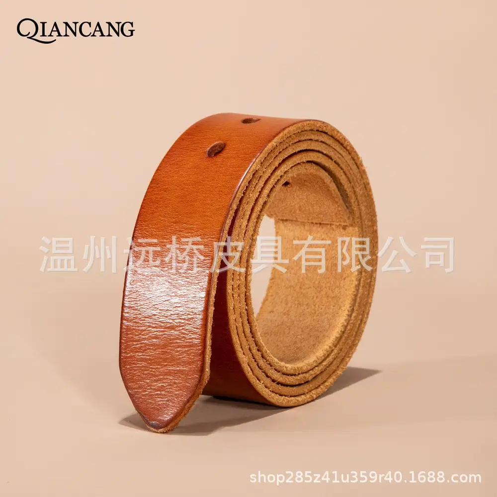 Men's Black Cowhide Belt with Pin Buckle Wide Strap - Image 29