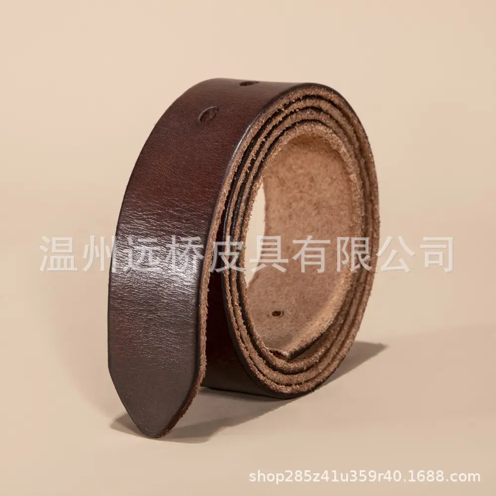 Men's Black Cowhide Belt with Pin Buckle Wide Strap - Image 30