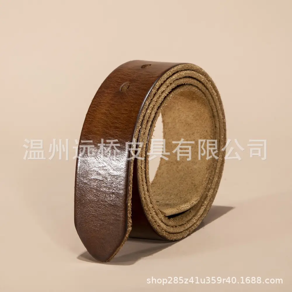 Men's Black Cowhide Belt with Pin Buckle Wide Strap - Image 31