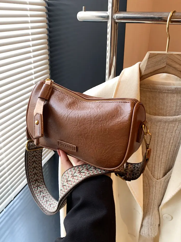 Women's Brown Leather Shoulder Messenger Bag 2024 - Image 9
