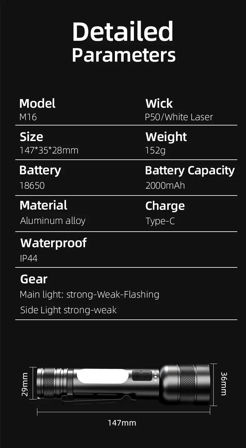 Portable Waterproof Flashlight for Outdoor Use β feature 11