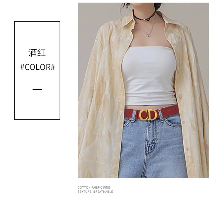 Double G Classic Belt for Women Black Red Gold — feature 16
