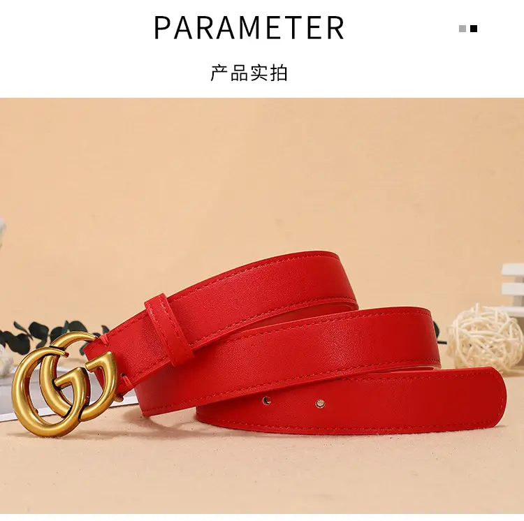 Double G Classic Belt for Women Black Red Gold — feature 18