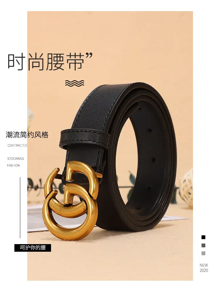Double G Classic Belt for Women Black Red Gold — feature 21