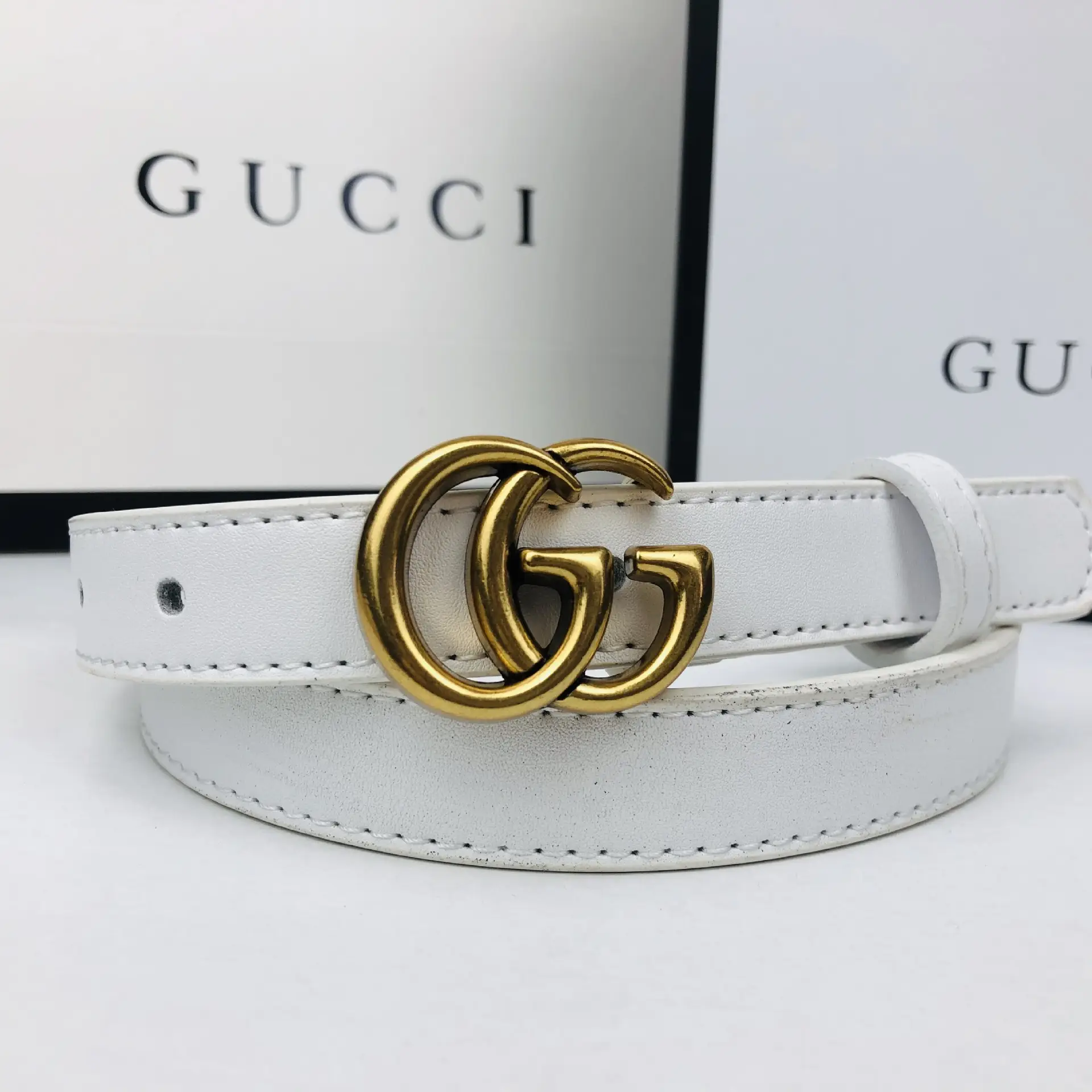 Double G Classic Belt for Women Black Red Gold — feature 4
