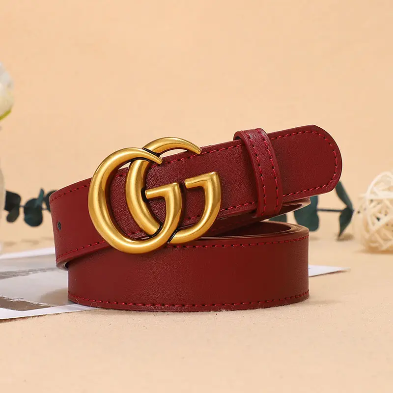Double G Classic Belt for Women Black Red Gold
