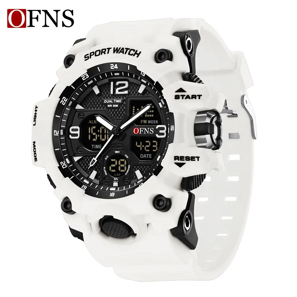 OFNS Black Sport Watch with Dual Digital & Analog Display - Image 2