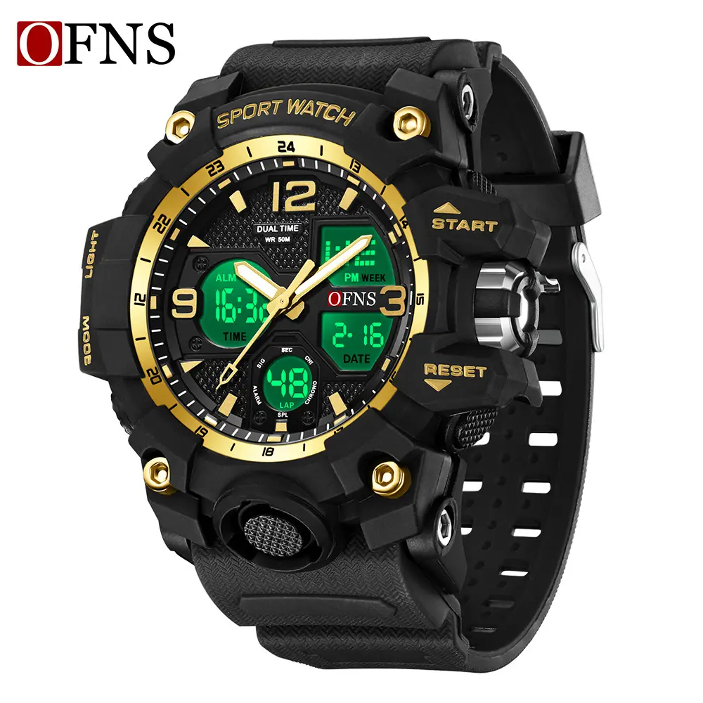 OFNS Black Sport Watch with Dual Digital & Analog Display - Image 4