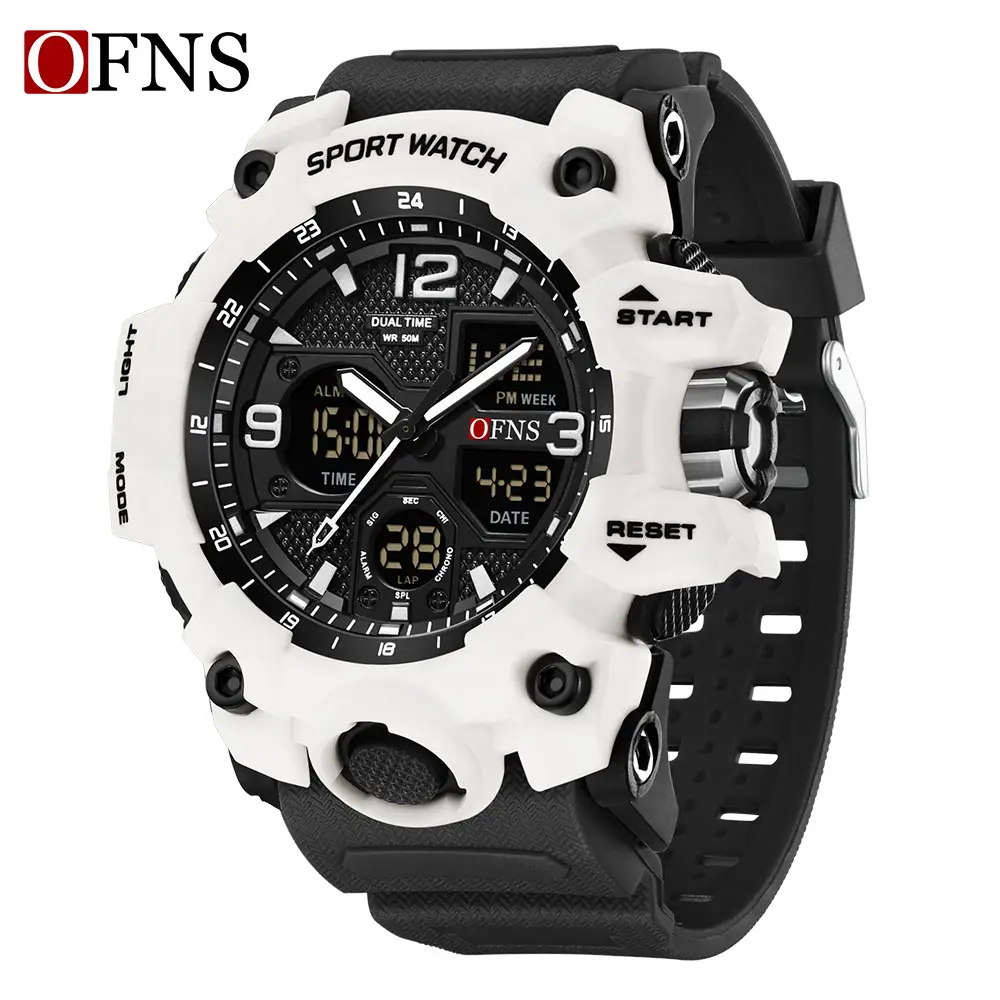 OFNS Black Sport Watch with Dual Digital & Analog Display - Image 6