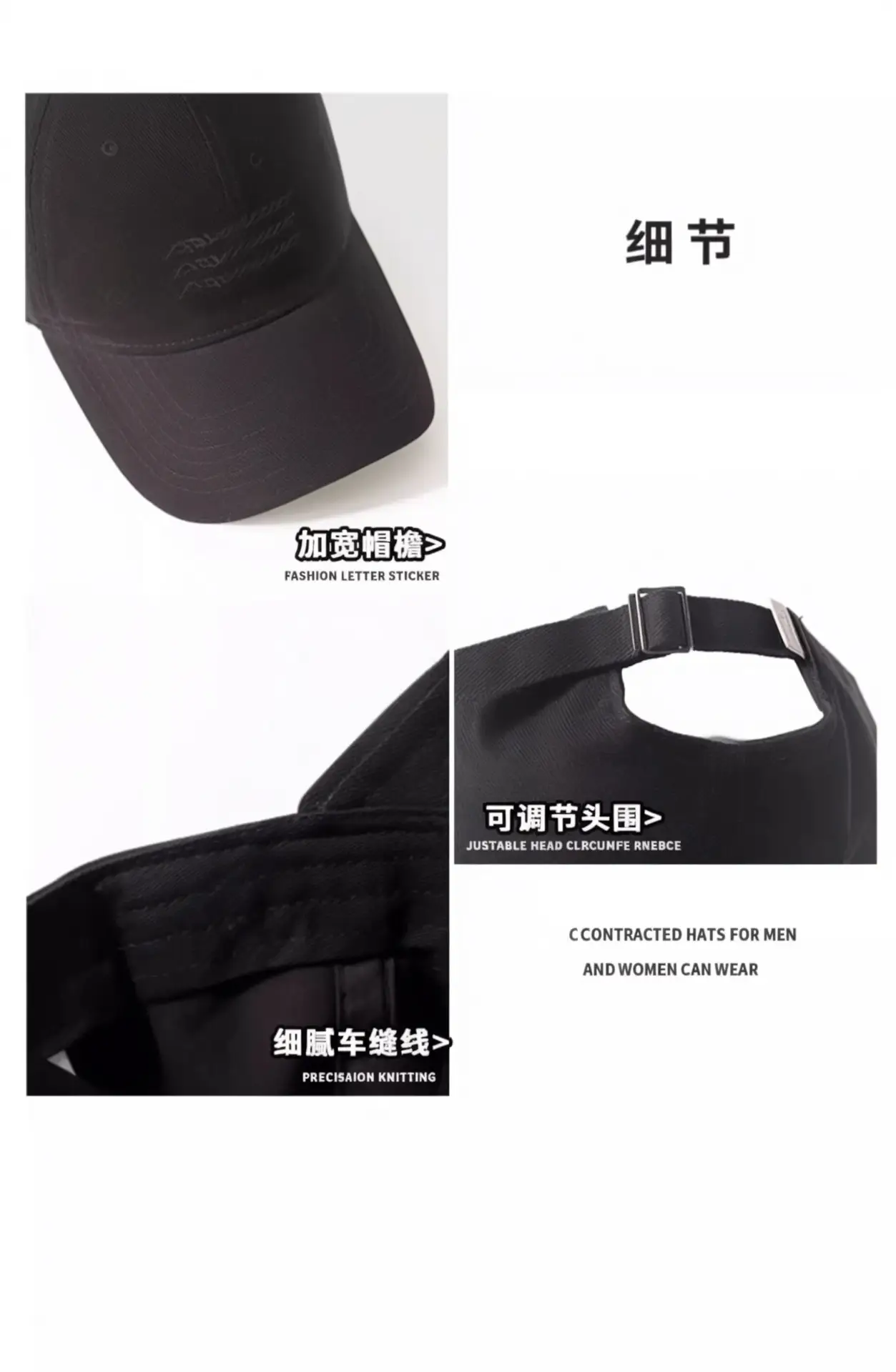 Women's Duckbill Cap Gray Large Head Circumference — feature 12