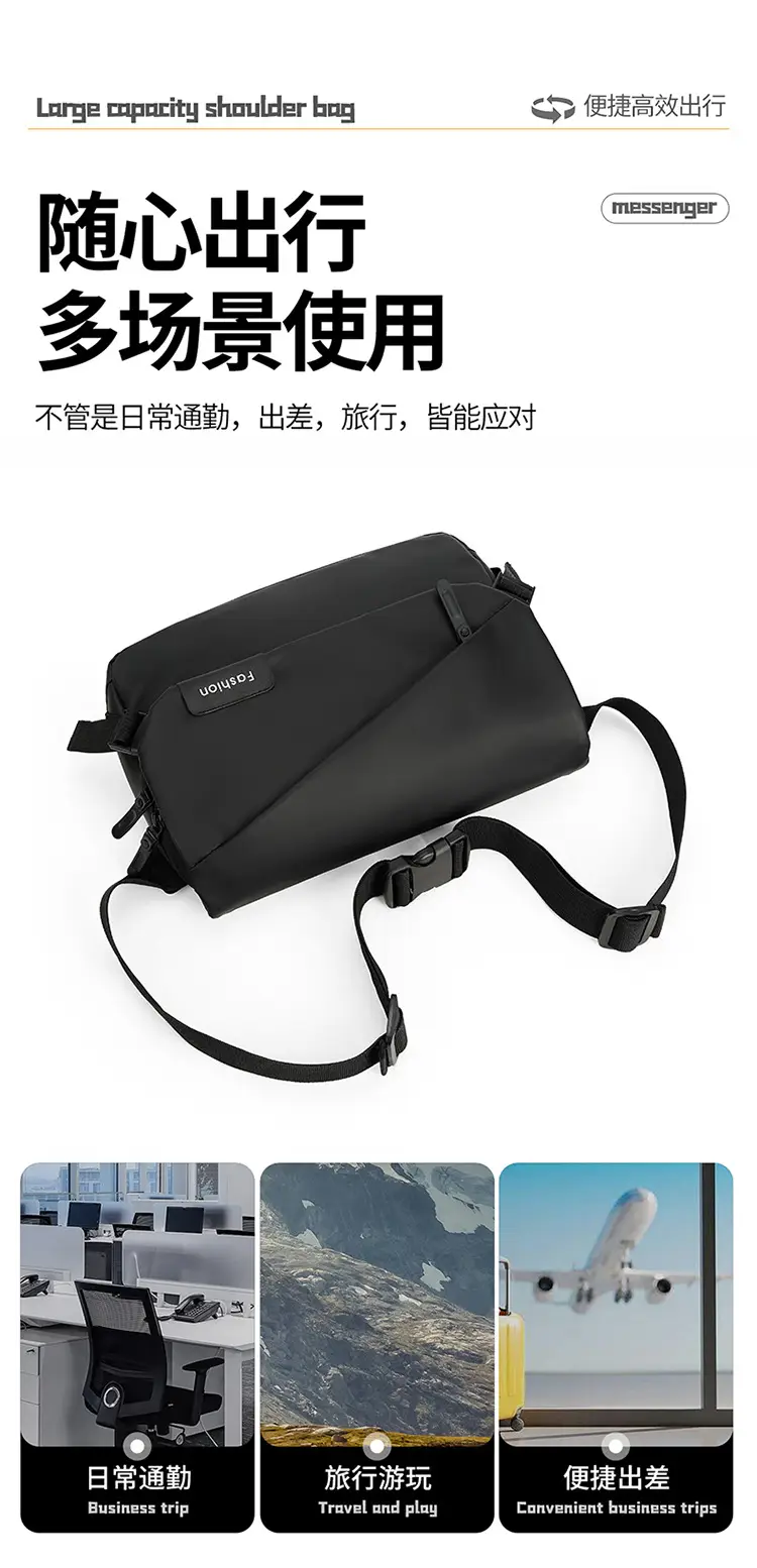 Fashionable Men's Water-Repellent Crossbody Bag — feature 7