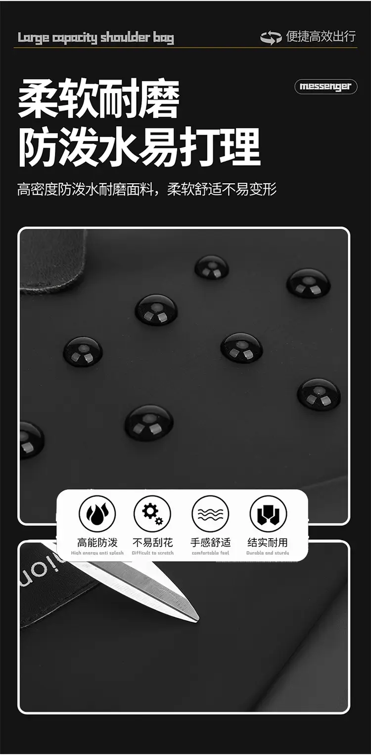 Fashionable Men's Water-Repellent Crossbody Bag — feature 8