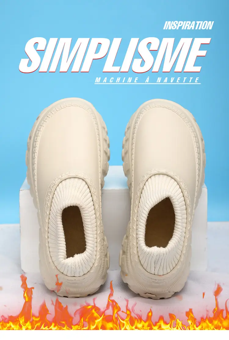 Cotton Slippers for Men and Women, 2025 Winter New Style, Waterproof, Closed Heel, Thick-Soled, Warm Cotton Shoes, Soft-Soled Short Boots — feature 1