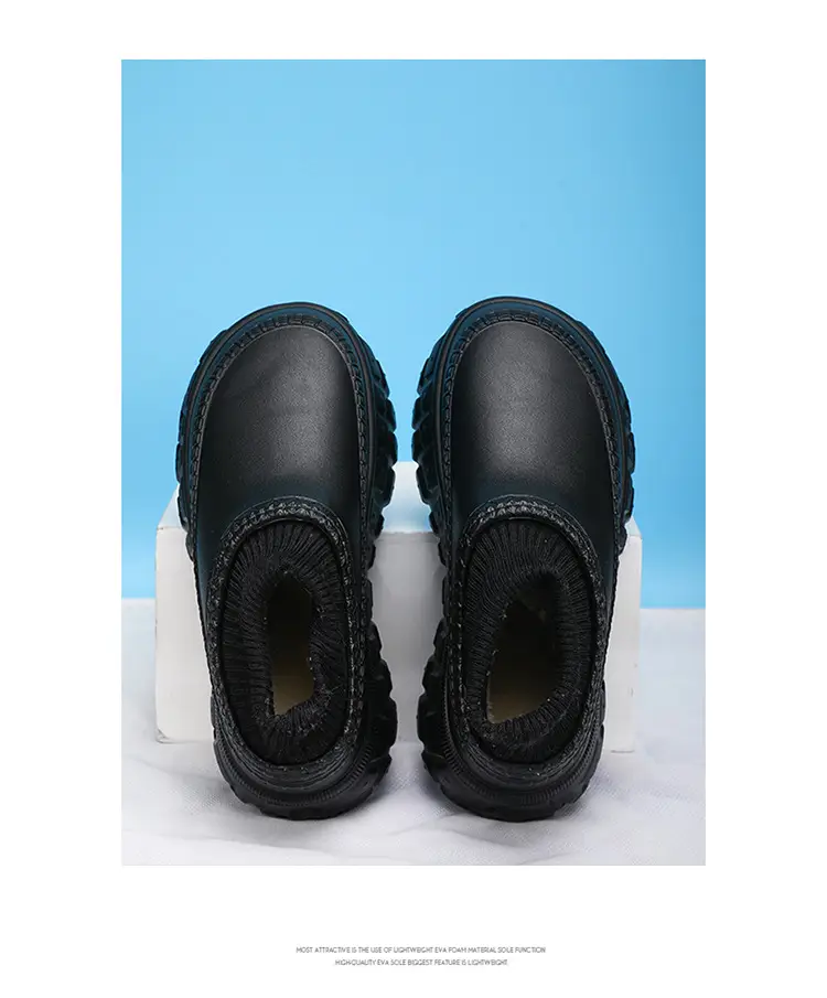 Cotton Slippers for Men and Women, 2025 Winter New Style, Waterproof, Closed Heel, Thick-Soled, Warm Cotton Shoes, Soft-Soled Short Boots — feature 14