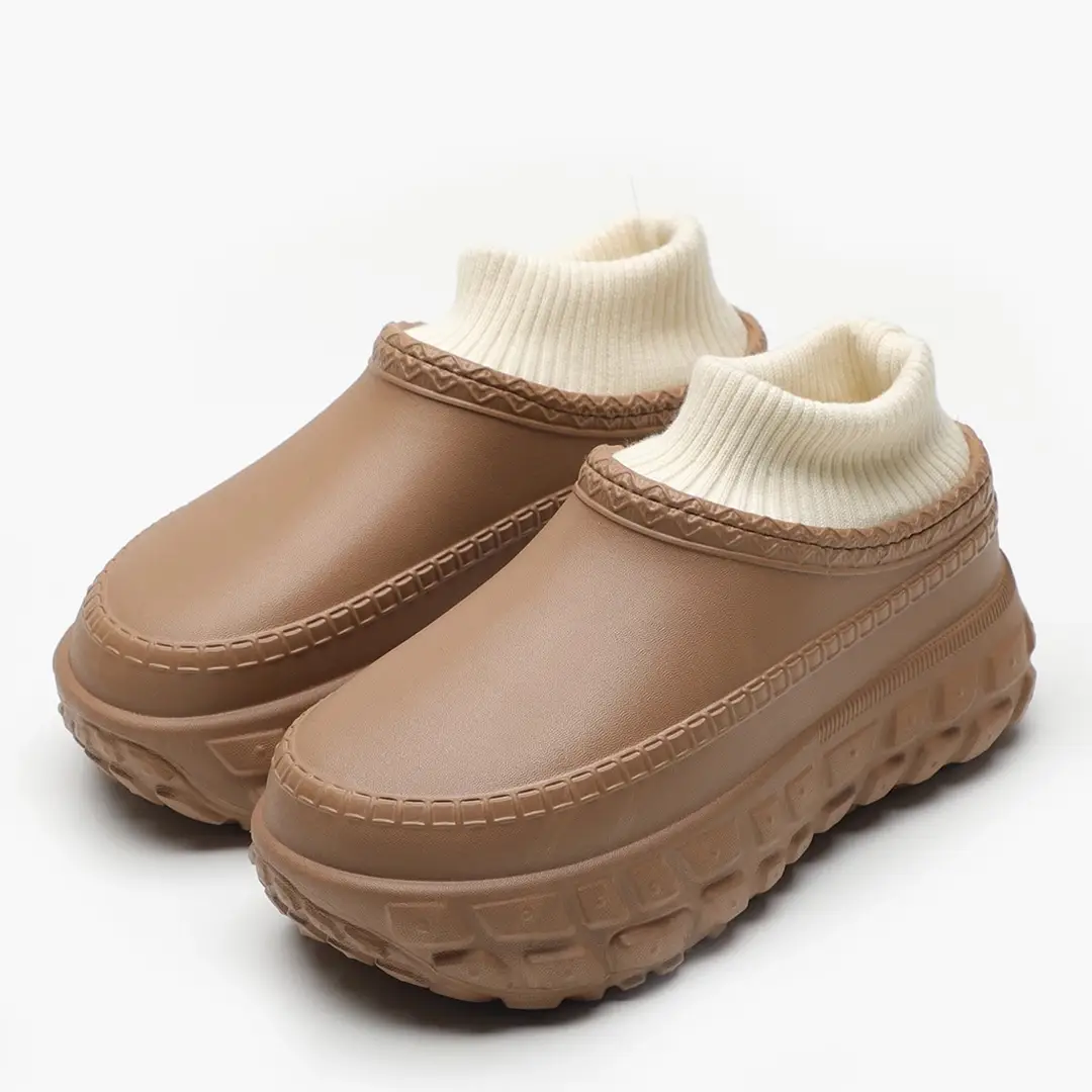 Cotton Slippers for Men and Women, 2025 Winter New Style, Waterproof, Closed Heel, Thick-Soled, Warm Cotton Shoes, Soft-Soled Short Boots - Image 3