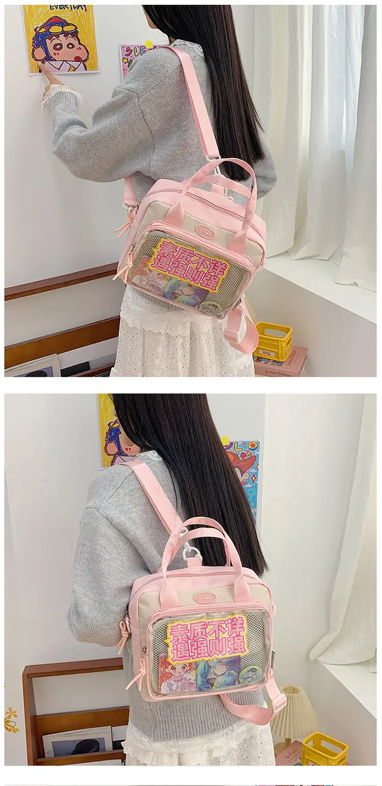 Transparent Student Backpack Cross-Border Large Capacity Fashion Shoulder Messenger Bag — feature 14