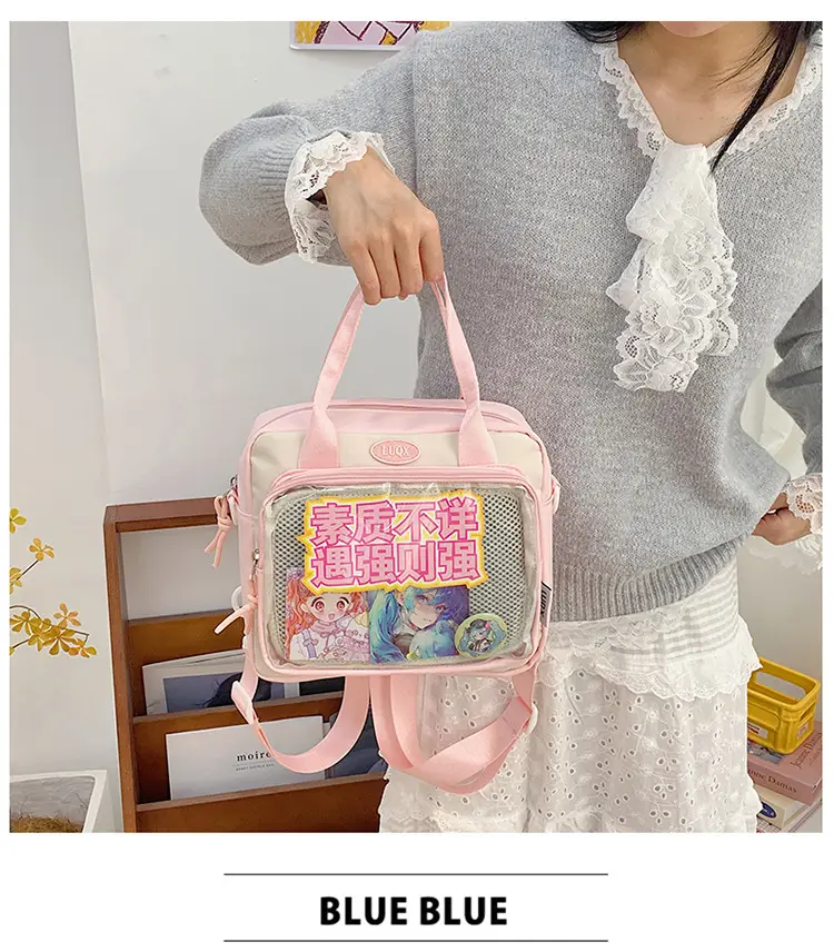 Transparent Student Backpack Cross-Border Large Capacity Fashion Shoulder Messenger Bag — feature 17