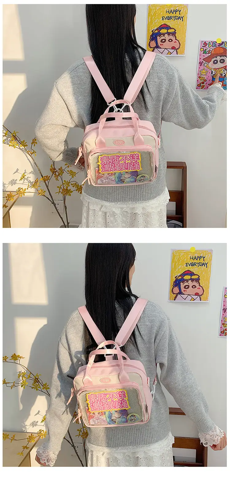 Transparent Student Backpack Cross-Border Large Capacity Fashion Shoulder Messenger Bag — feature 18