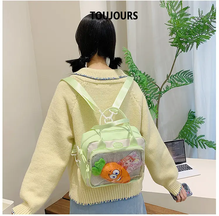 Transparent Student Backpack Cross-Border Large Capacity Fashion Shoulder Messenger Bag — feature 23