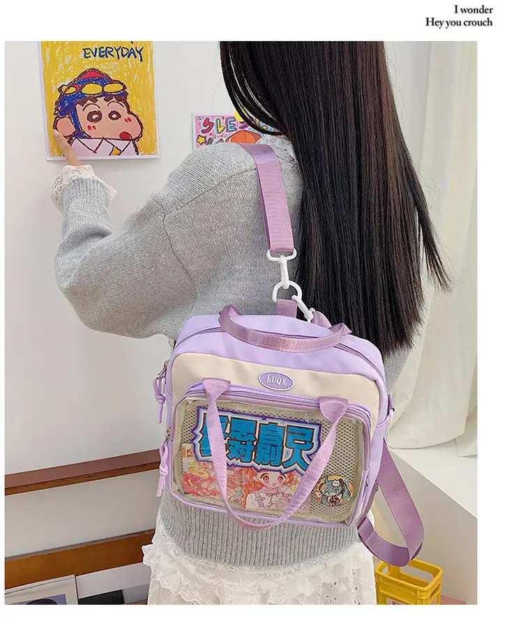 Transparent Student Backpack Cross-Border Large Capacity Fashion Shoulder Messenger Bag — feature 5