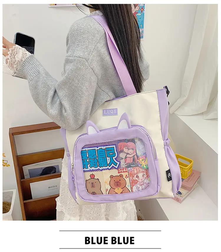 Girls Pink Cat Shoulder Bag with Print — feature 10