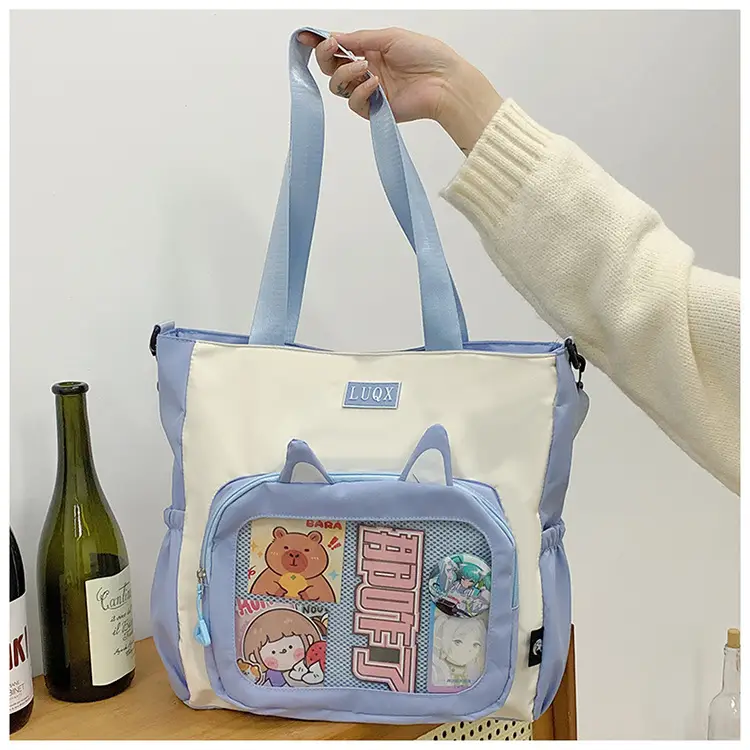 Girls Pink Cat Shoulder Bag with Print — feature 37