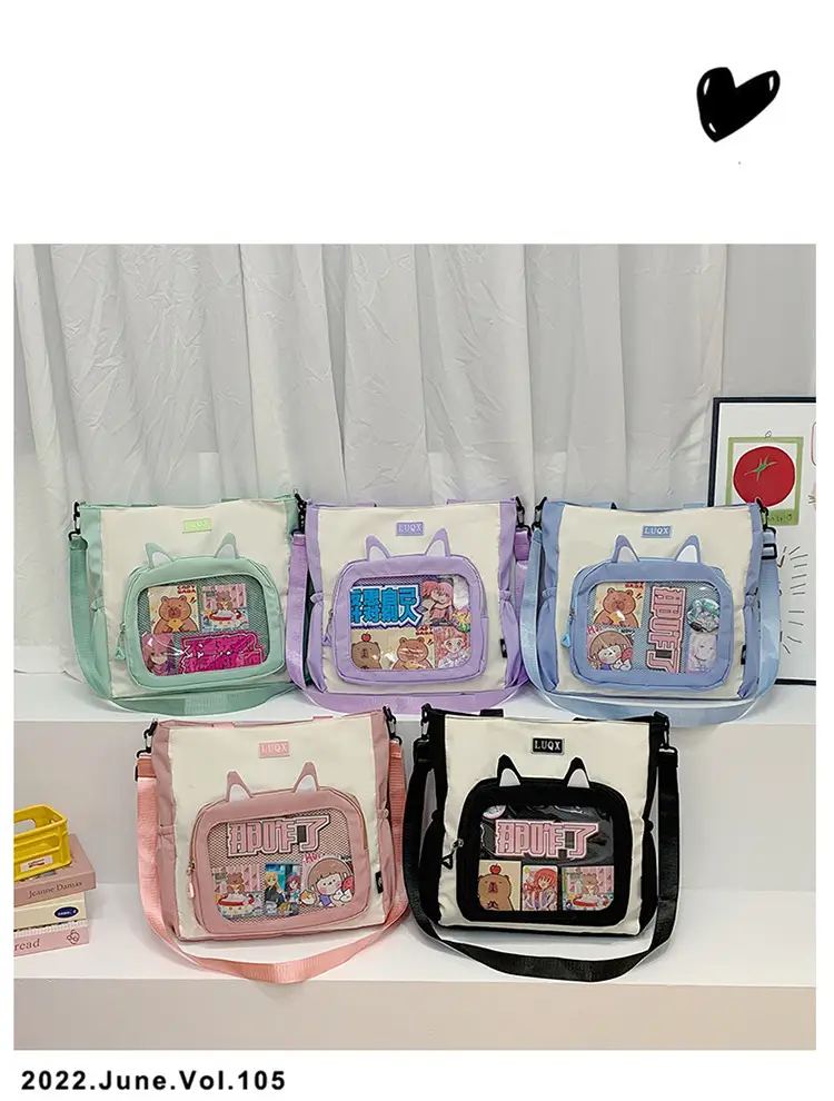 Girls Pink Cat Shoulder Bag with Print — feature 38