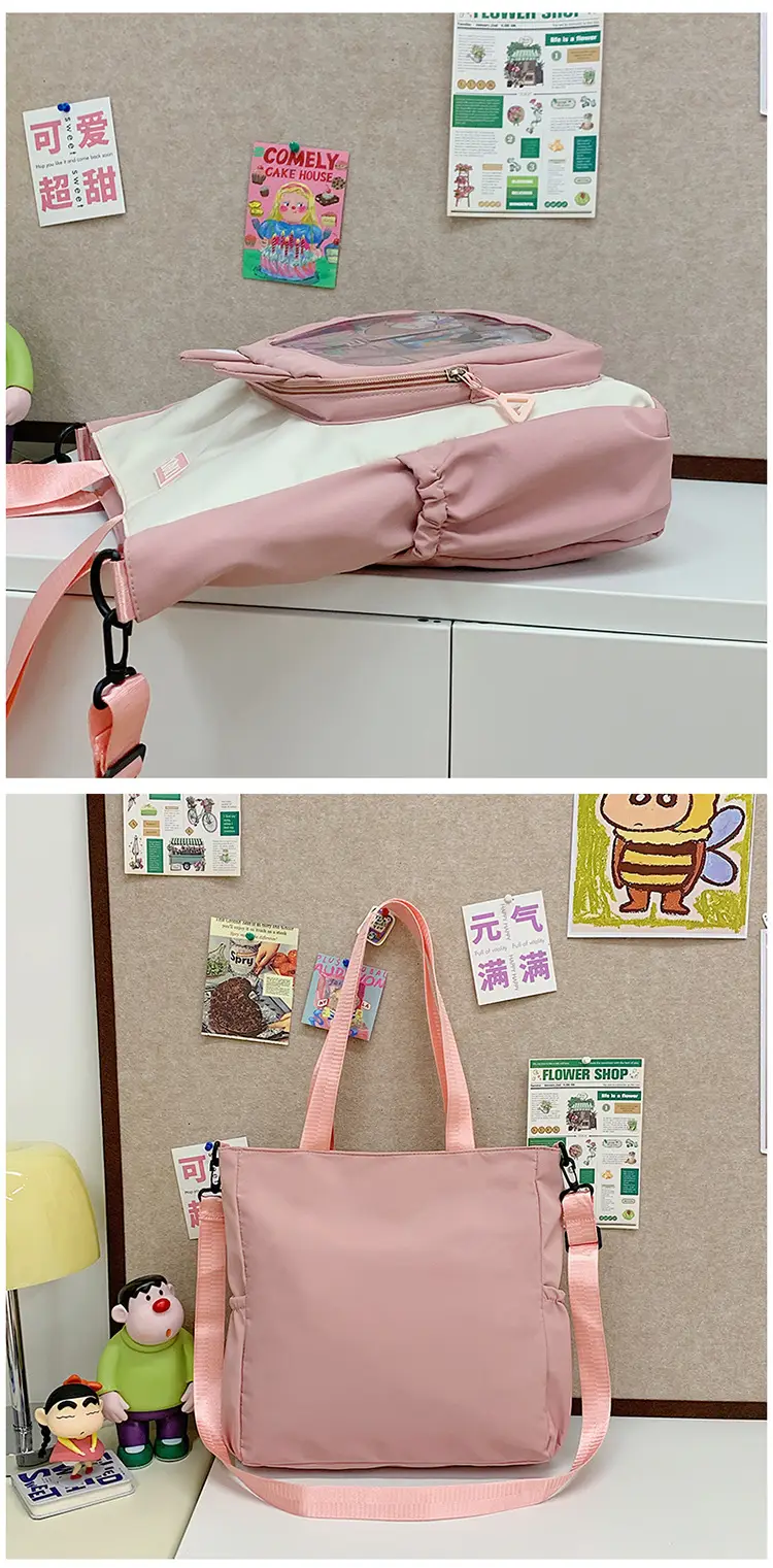 Girls Pink Cat Shoulder Bag with Print — feature 45