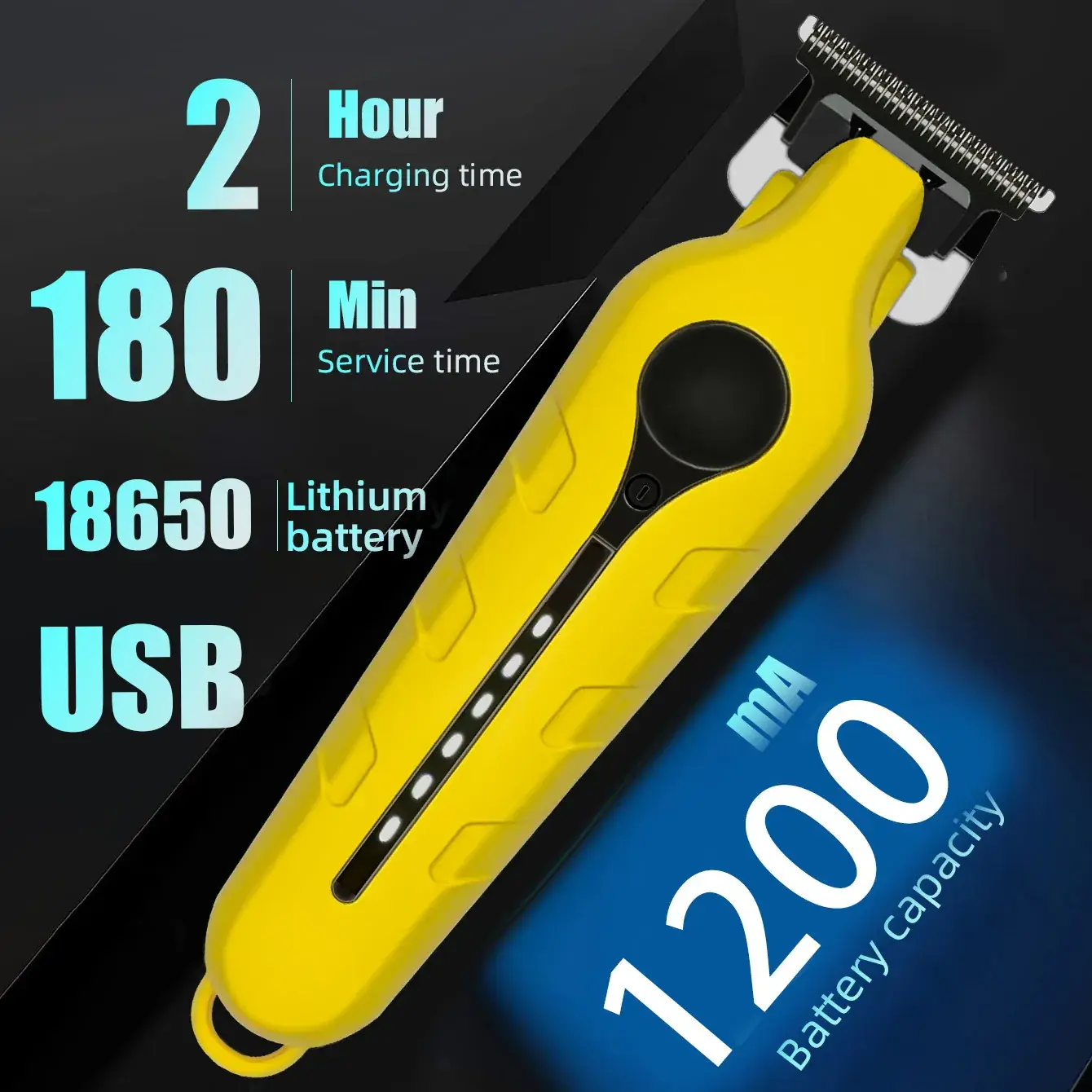 Professional Hair Clipper with 4 Blades & Charging Cable - Image 6