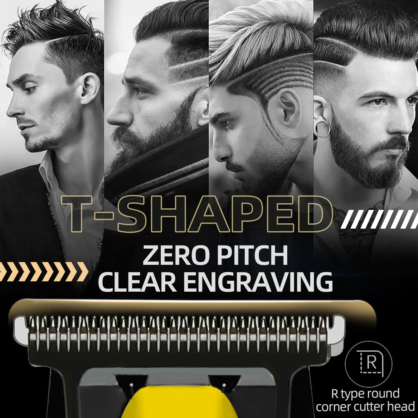 Professional Hair Clipper with 4 Blades & Charging Cable — feature 5