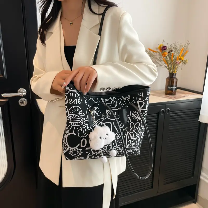 Women's Graffiti Canvas Shoulder Bags 2024 New - Image 10