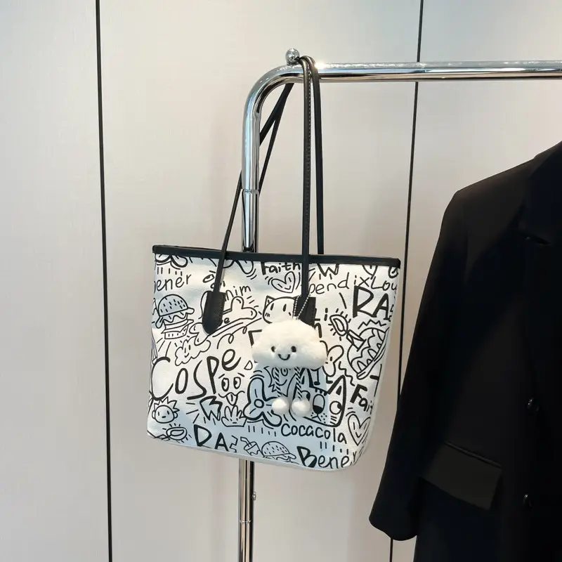 Women's Graffiti Canvas Shoulder Bags 2024 New - Image 5