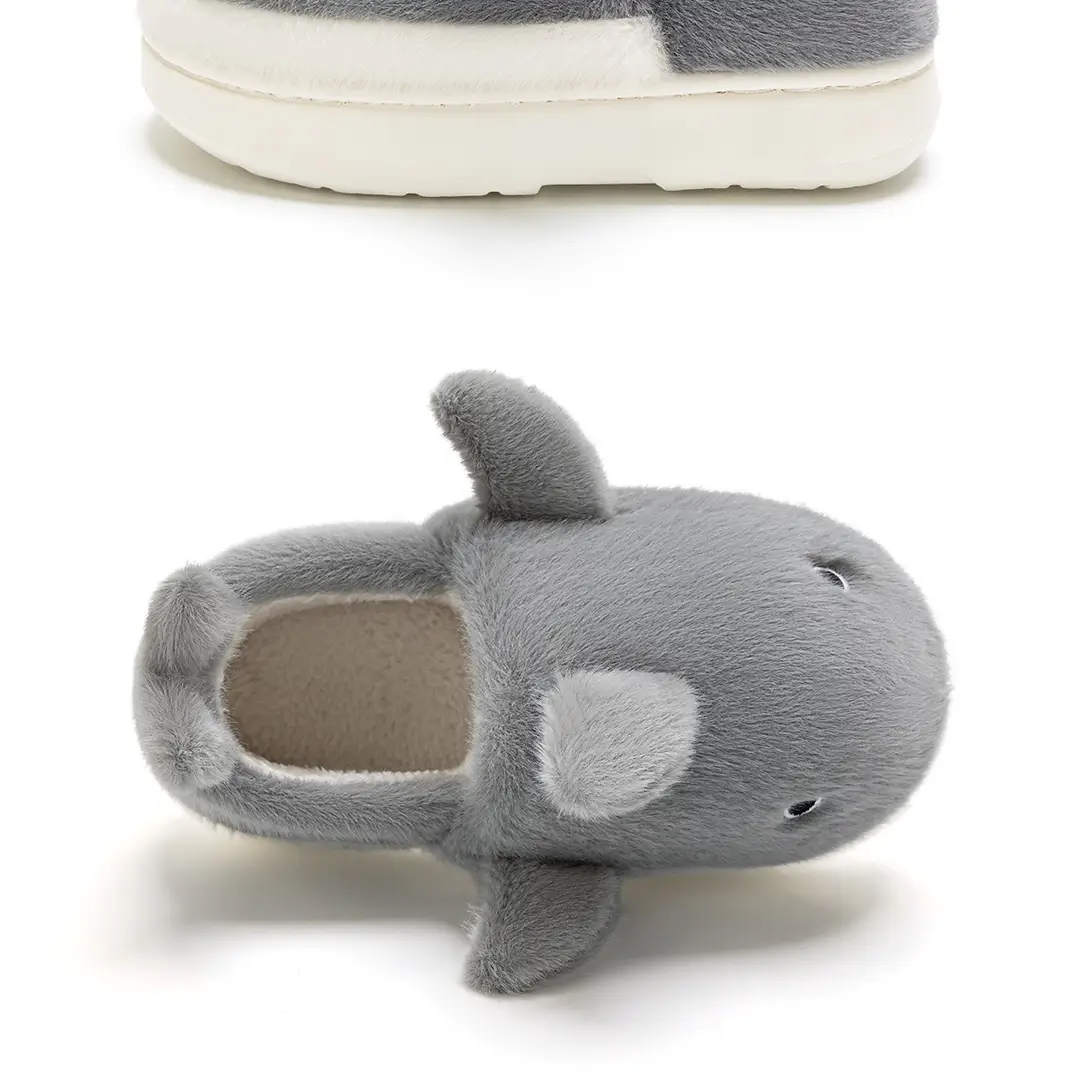 Shark Children's Cotton Slippers Girls' Winter Parent-child Boys' Baby Slippers Women's Bag with Fleece-lined Warm Cotton Shoes — feature 22