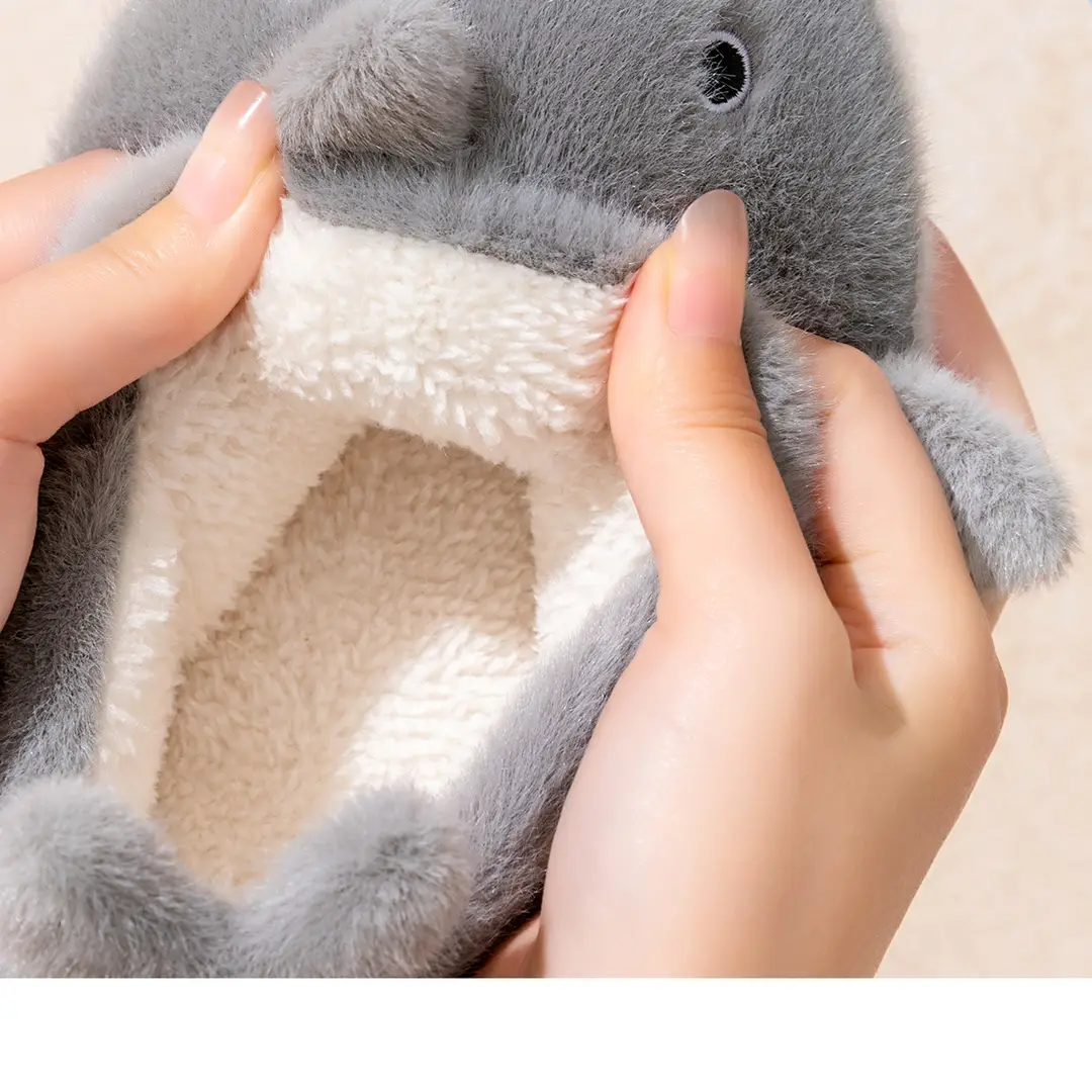 Shark Children's Cotton Slippers Girls' Winter Parent-child Boys' Baby Slippers Women's Bag with Fleece-lined Warm Cotton Shoes — feature 8