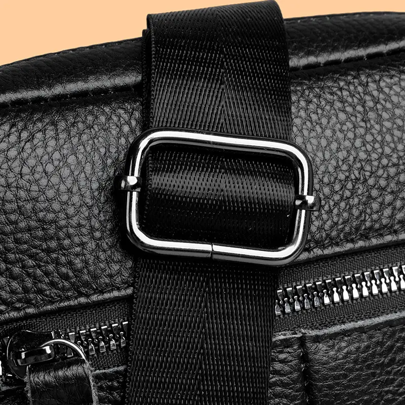 Men's Black Crossbody Shoulder Bag Business Commute Casual Fashion - Image 5