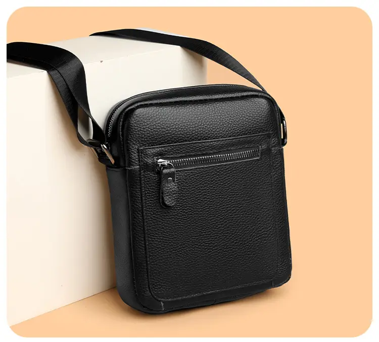 Men's Black Crossbody Shoulder Bag Business Commute Casual Fashion — feature 19