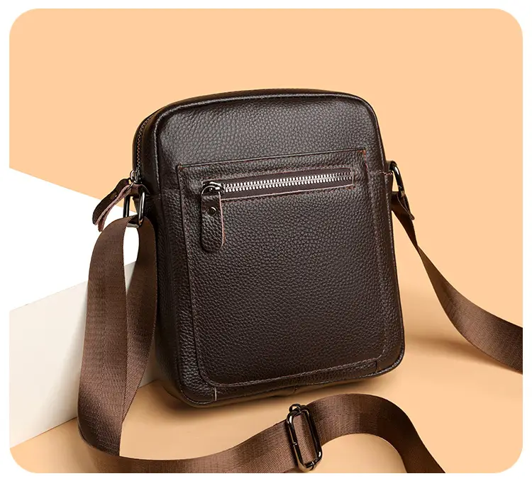 Men's Black Crossbody Shoulder Bag Business Commute Casual Fashion — feature 20