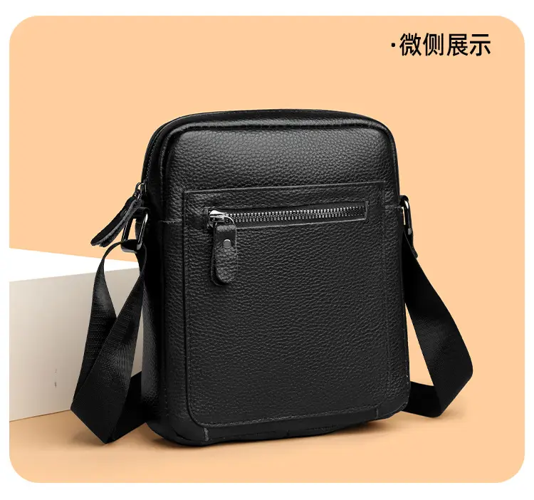 Men's Black Crossbody Shoulder Bag Business Commute Casual Fashion — feature 23