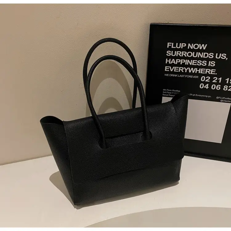 2024 Winter Women's Black Leather Tote Bag Large Capacity — feature 20