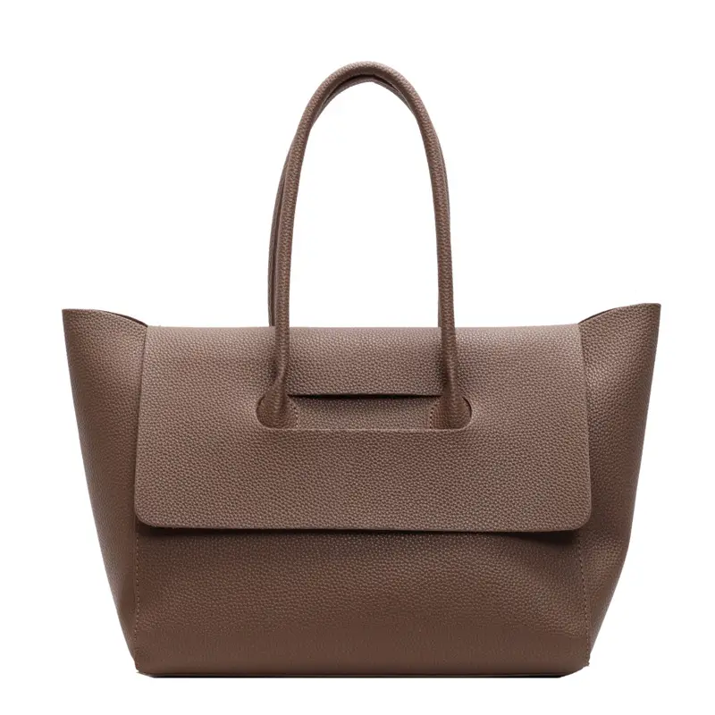 2024 Winter Women's Black Leather Tote Bag Large Capacity - Image 3