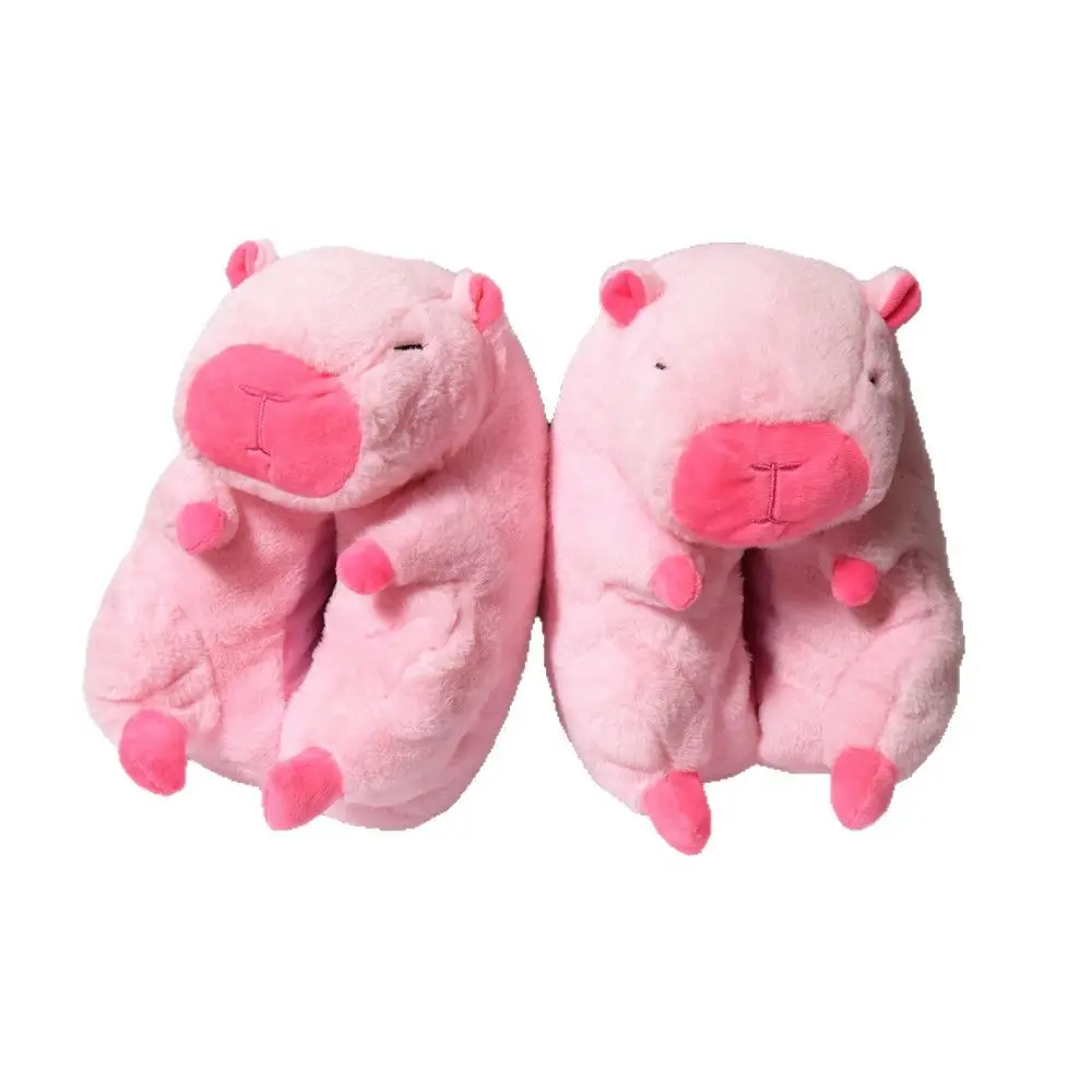 Shake Teddy Bear Cotton Slippers Plush Slippers Capibala Slippers Cartoon Capybara Cotton Slippers Wholesale