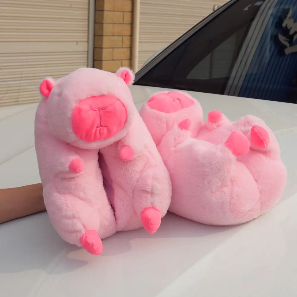 Shake Teddy Bear Cotton Slippers Plush Slippers Capibala Slippers Cartoon Capybara Cotton Slippers Wholesale — feature 6