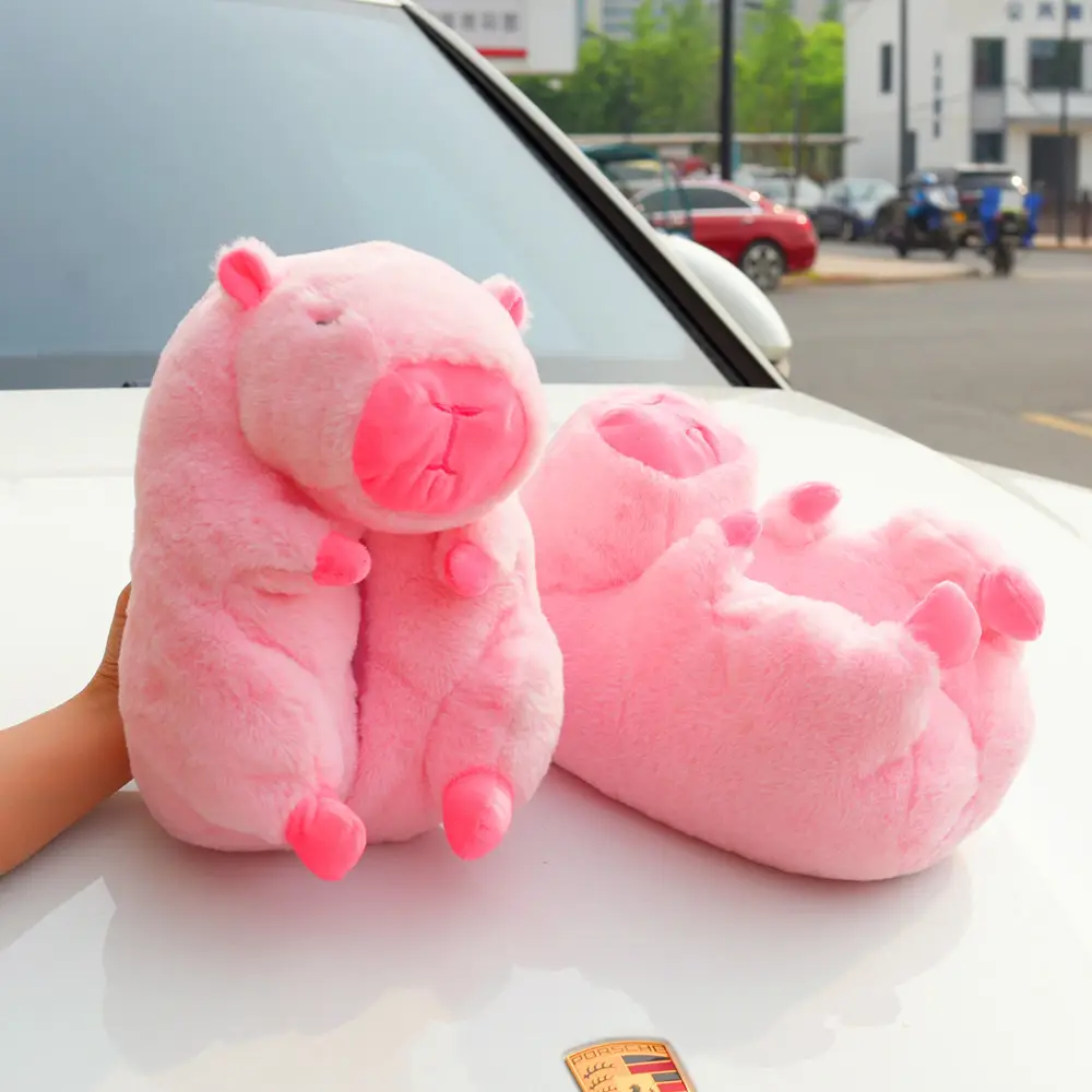 Shake Teddy Bear Cotton Slippers Plush Slippers Capibala Slippers Cartoon Capybara Cotton Slippers Wholesale — feature 7