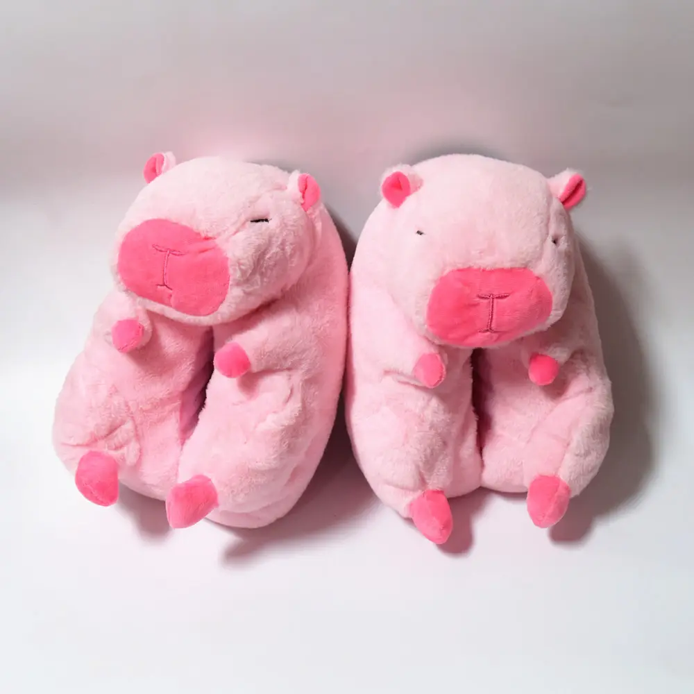 Shake Teddy Bear Cotton Slippers Plush Slippers Capibala Slippers Cartoon Capybara Cotton Slippers Wholesale
