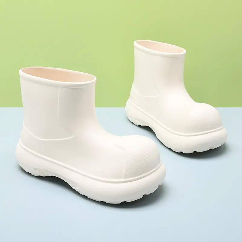 Four Seasons Wearing Rain Boots Women's Summer Non-slip Increased Thick Bottom Rain Boots EVA Advanced Sense Short Tube Waterproof Wear-resistant Water Shoes - Image 6