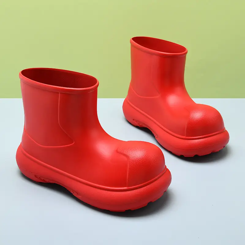 Four Seasons Wearing Rain Boots Women's Summer Non-slip Increased Thick Bottom Rain Boots EVA Advanced Sense Short Tube Waterproof Wear-resistant Water Shoes - Image 7