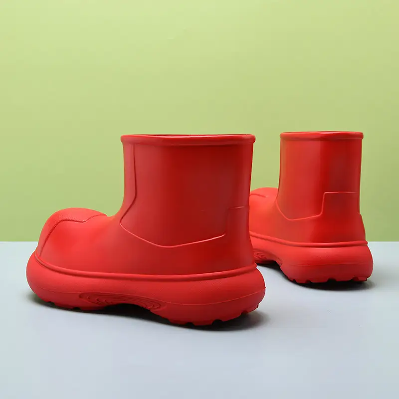 Four Seasons Wearing Rain Boots Women's Summer Non-slip Increased Thick Bottom Rain Boots EVA Advanced Sense Short Tube Waterproof Wear-resistant Water Shoes - Image 2