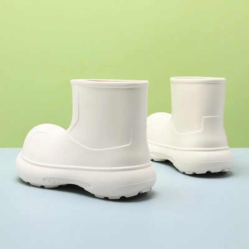Four Seasons Wearing Rain Boots Women's Summer Non-slip Increased Thick Bottom Rain Boots EVA Advanced Sense Short Tube Waterproof Wear-resistant Water Shoes - Image 3