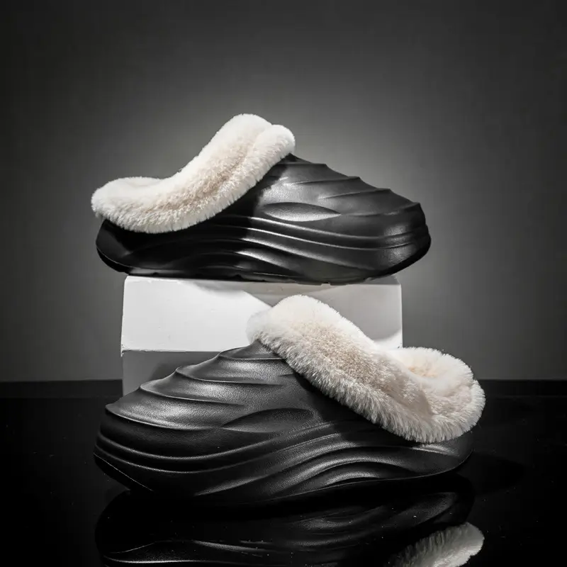 Couple's Cotton Slippers Casual Non-Slip Thick Bottom Home Thick Warm Slippers 2024 Plush Slippers for Outer Wear - Image 2